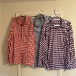 Lot of 3 Vineyard Vines on the go performance Gingham Shirts XXL